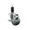 Service Caster 3'' Gray Poly Swivel 1-1/4'' Expanding Stem Caster with Brake SCC-EX20S314-PPUB-TLB-114 - alternate 1